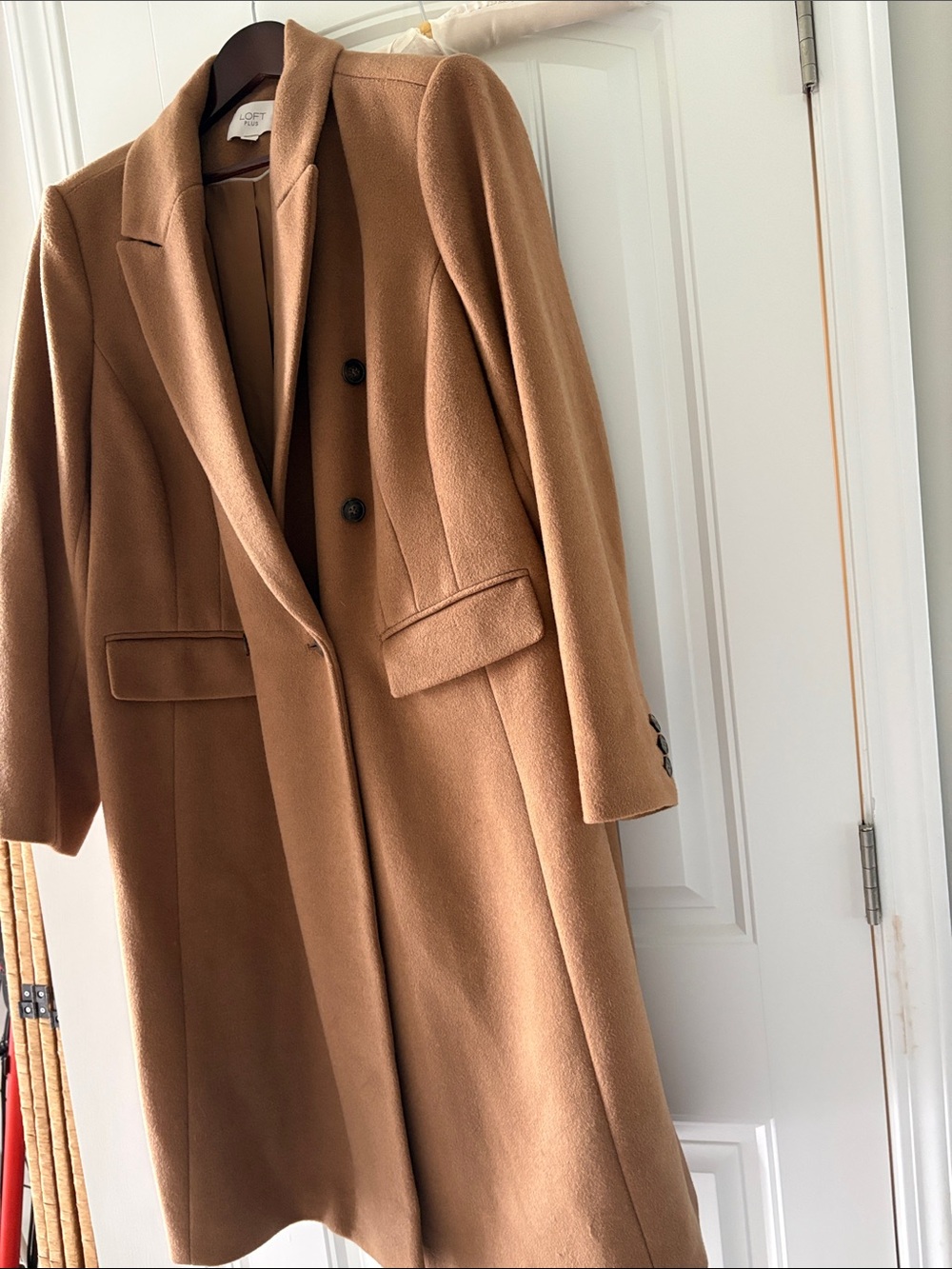 LOFT plus Camel Wool-Blend long Coat